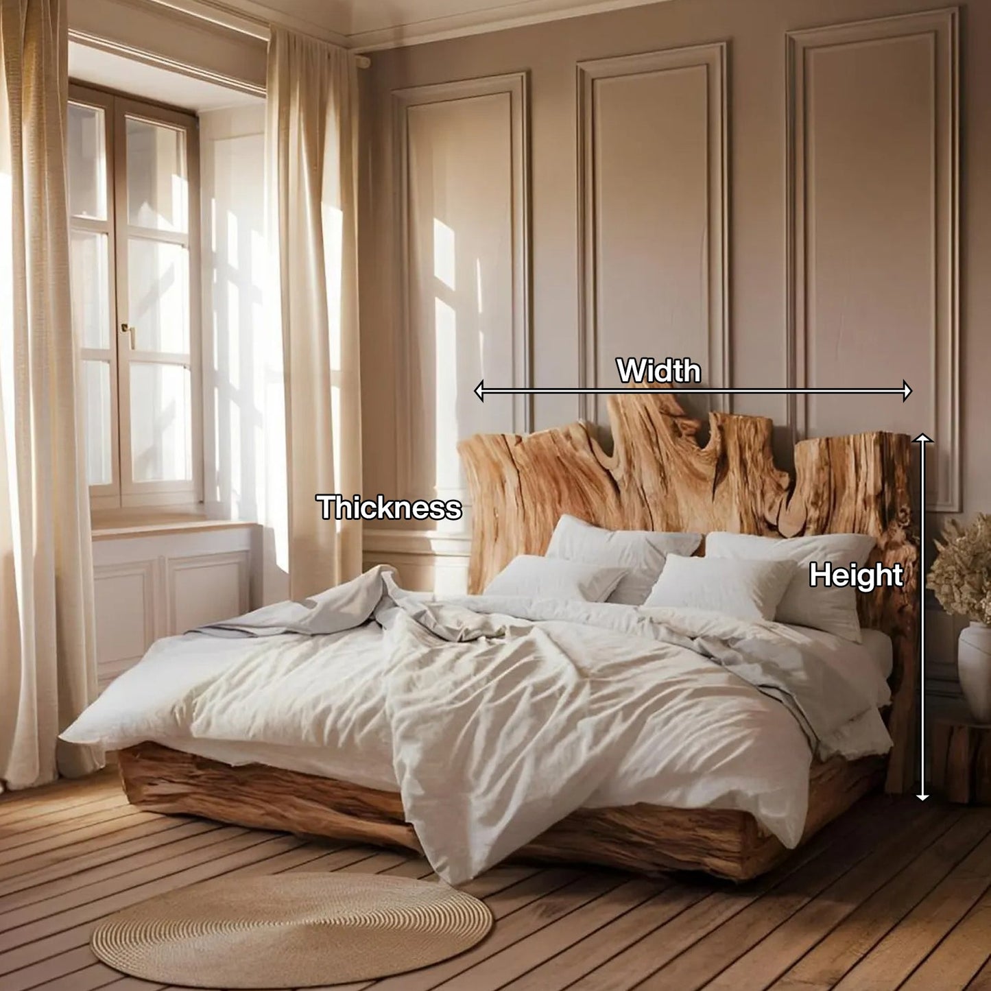 Rustic Live Edge Headboard For King Or Queen Bed