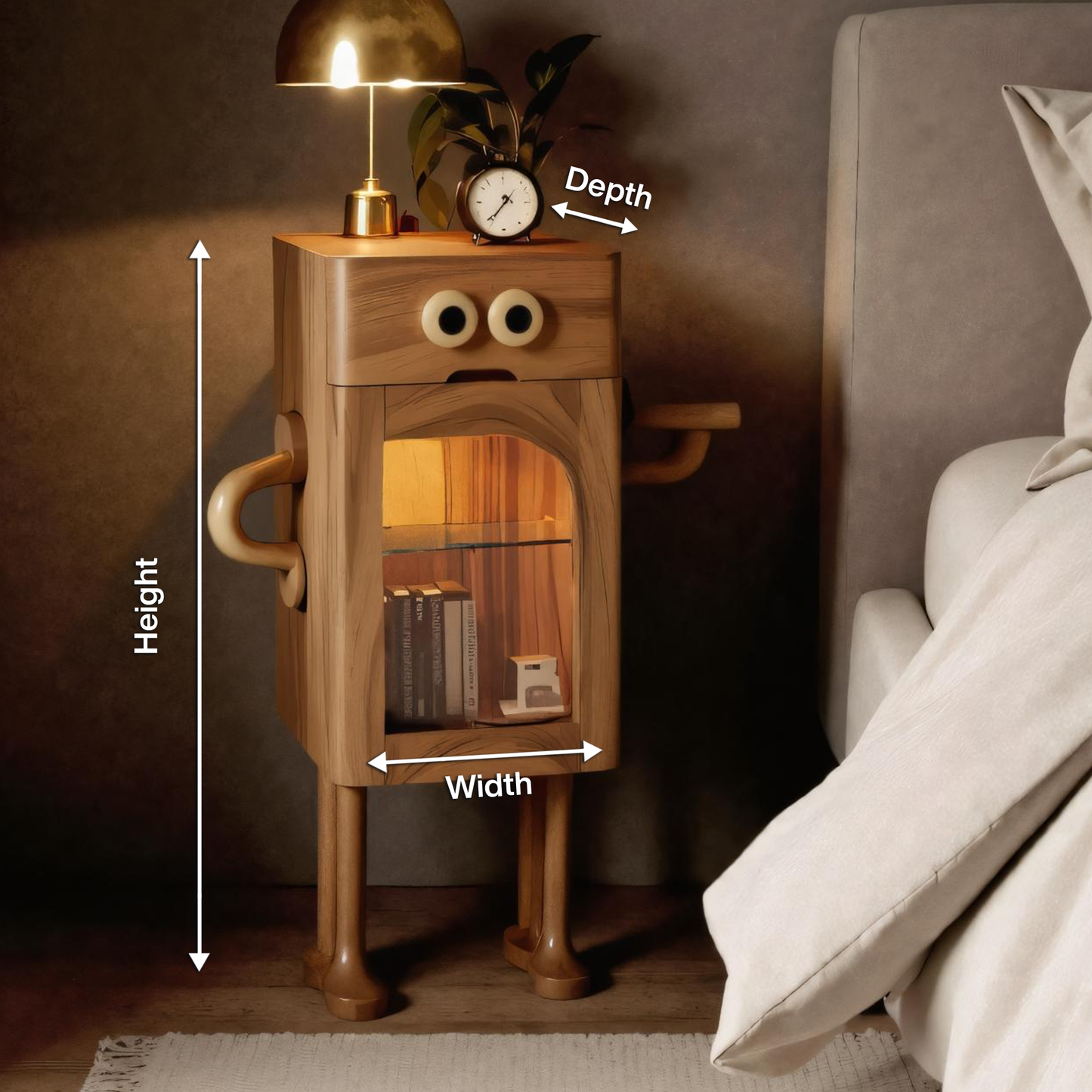 Whimsical Robot Nightstand For Kids Bedroom Or Playroom