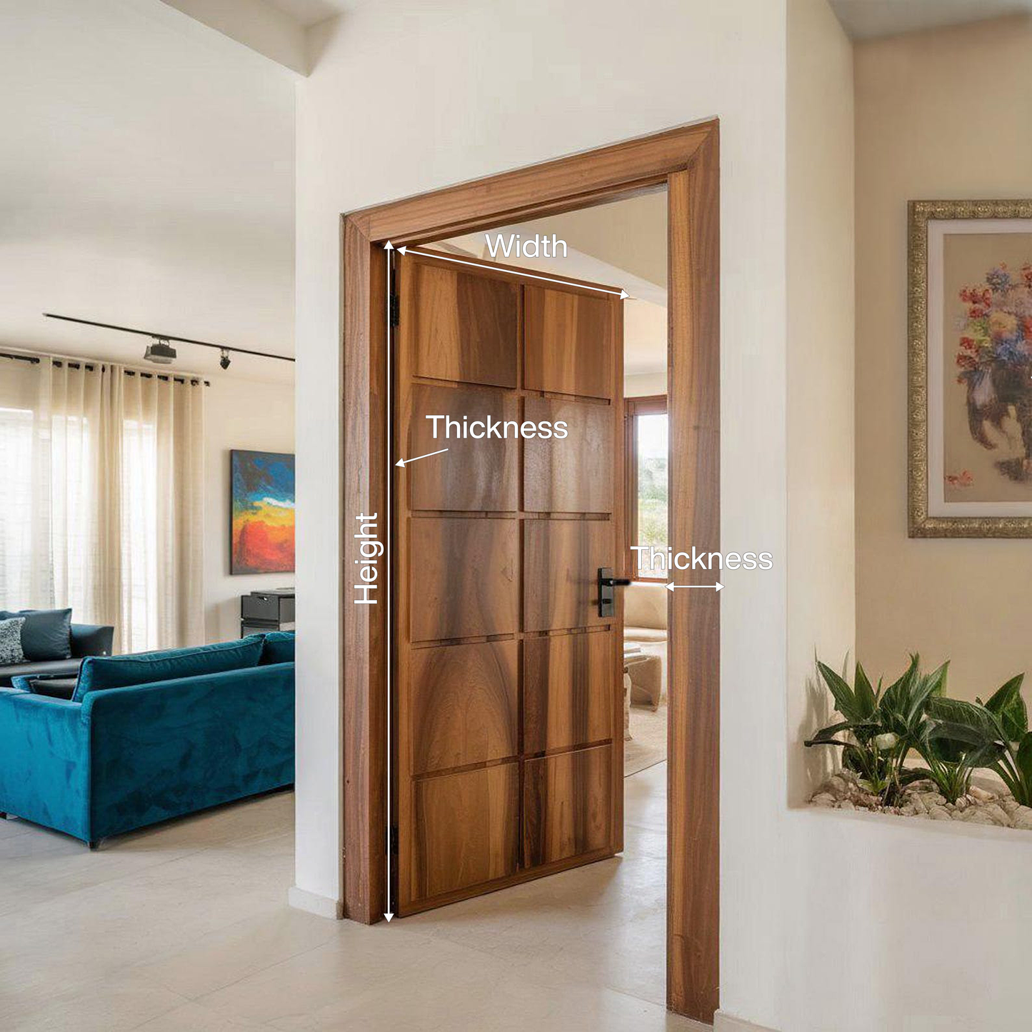 Modern Panel Door Design For Living Room And Hallway