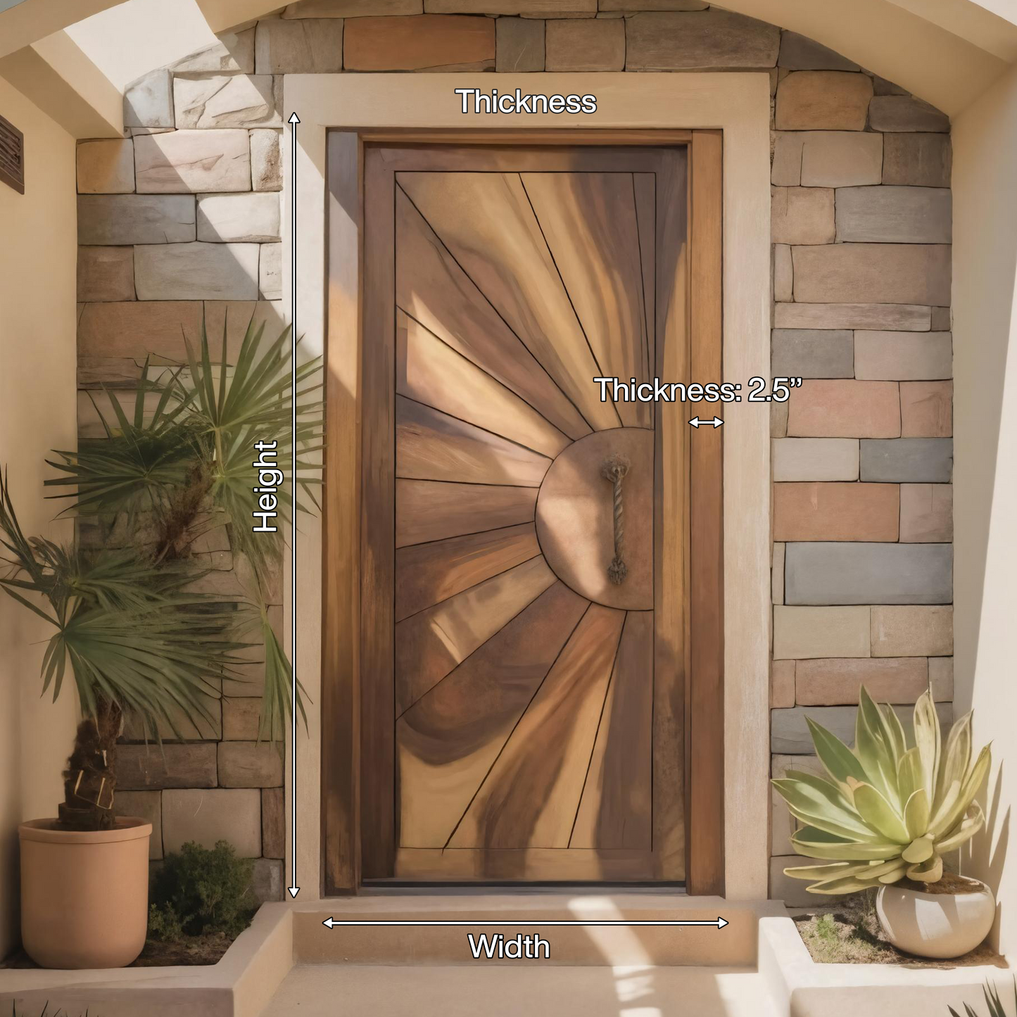 Modern Sunburst Front Door Design For Entryway