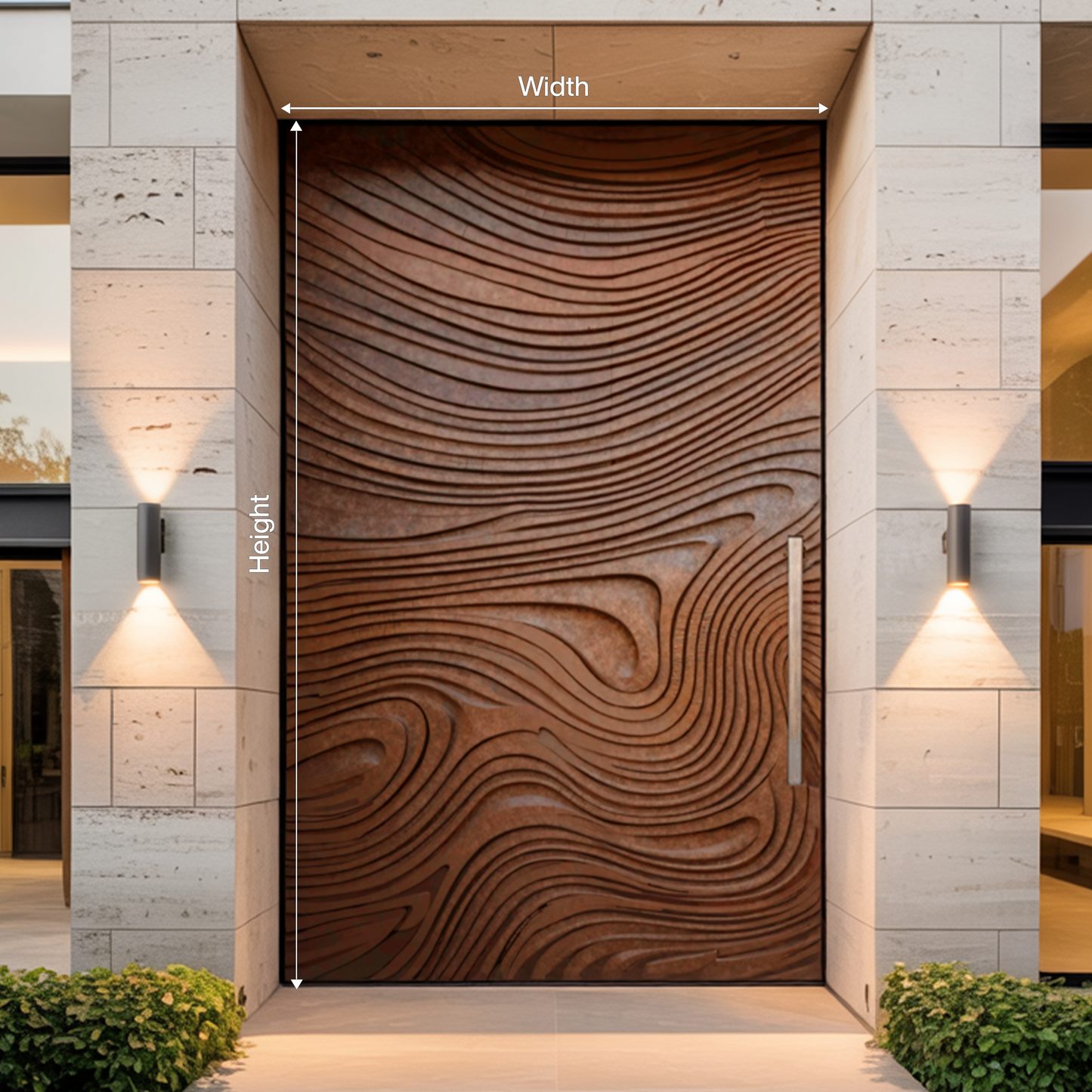 Contemporary Sculpted Door For Grand Entryway Or Modern Villa