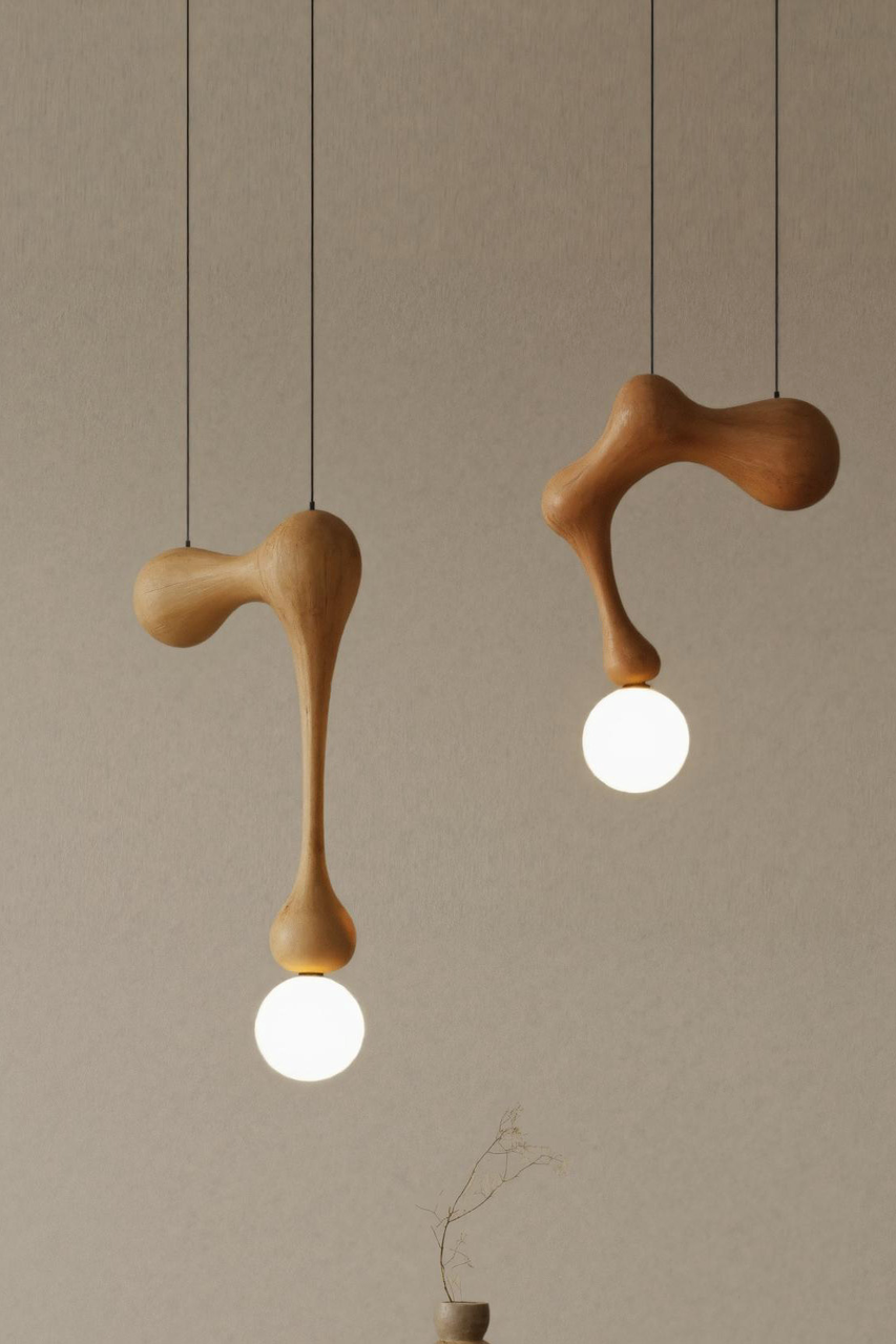 Modern Organic Pendant Light With Sculptural Form For Dining Room