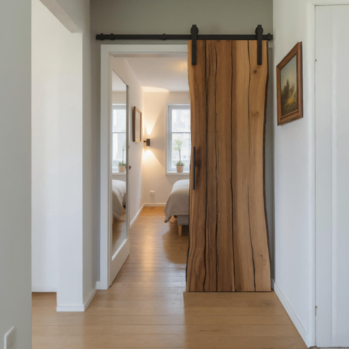 Rustic Live Edge Sliding Barn Door For Bedroom Or Farmhouse