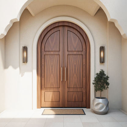 Rustic Arched Double Front Door For Villa Or Farmhouse