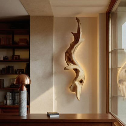 Rustic Organic Wall Lamp Sculpture For Living Room