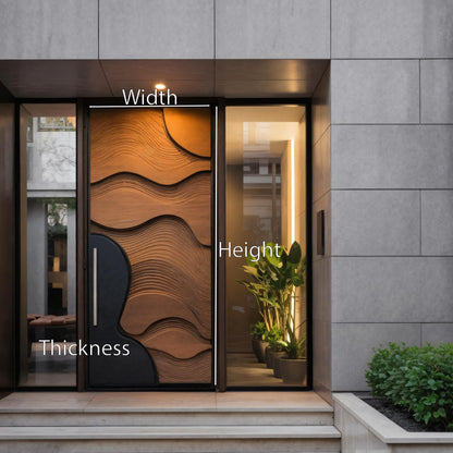 Modern Wave Door With Flowing Texture For Entrance