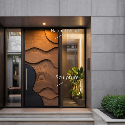 Modern Wave Door With Flowing Texture For Entrance