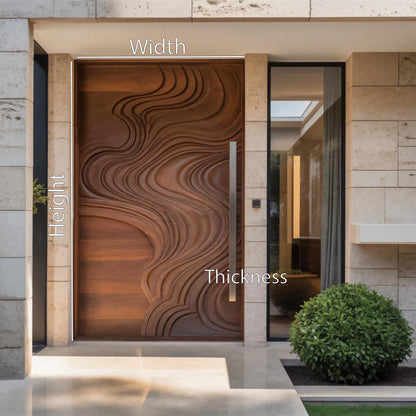 Contemporary Sculptural Door With Abstract Design For Living Room