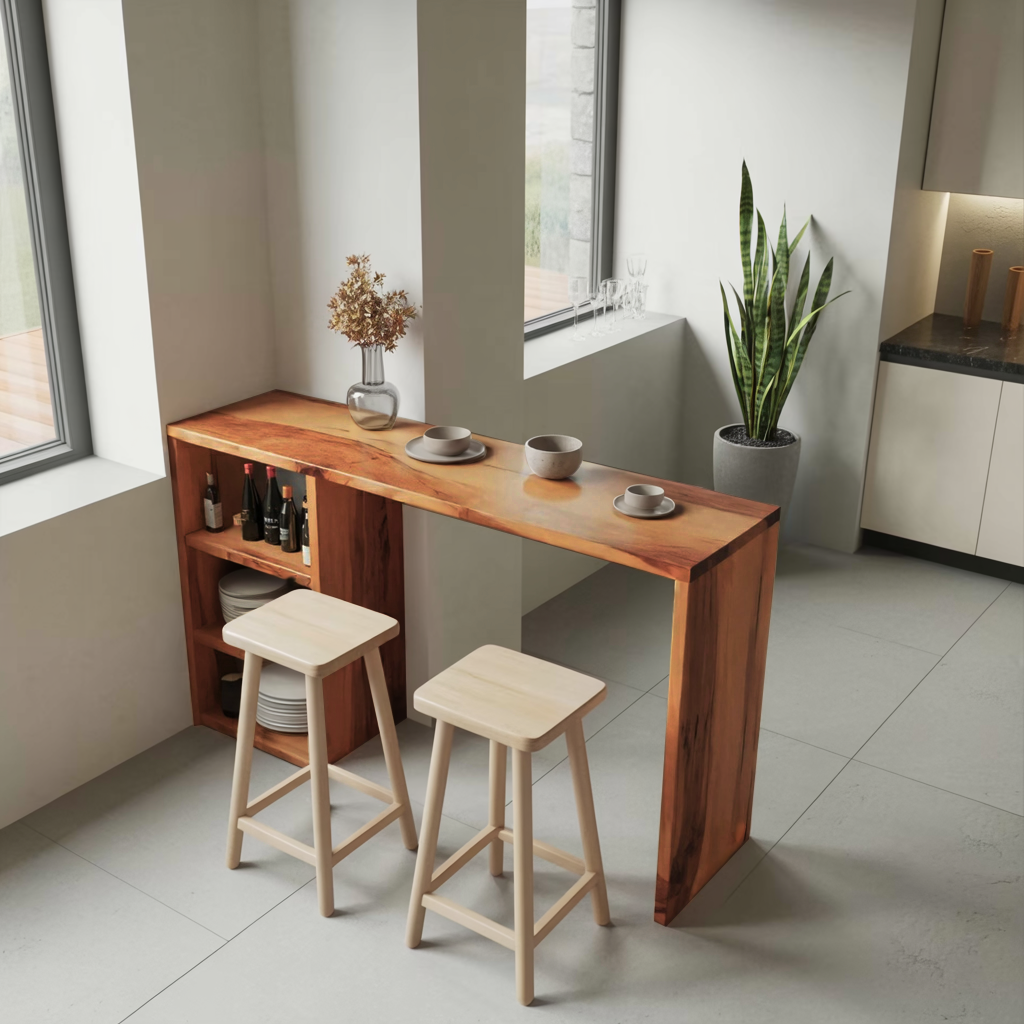 Compact Bar Table With Storage For Small Dining Area
