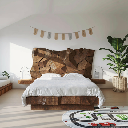 Sculptural Geometric Bed Frame For Modern Bedroom