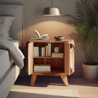 Farmhouse Live Edge Nightstand For Natural Bedroom Vibe