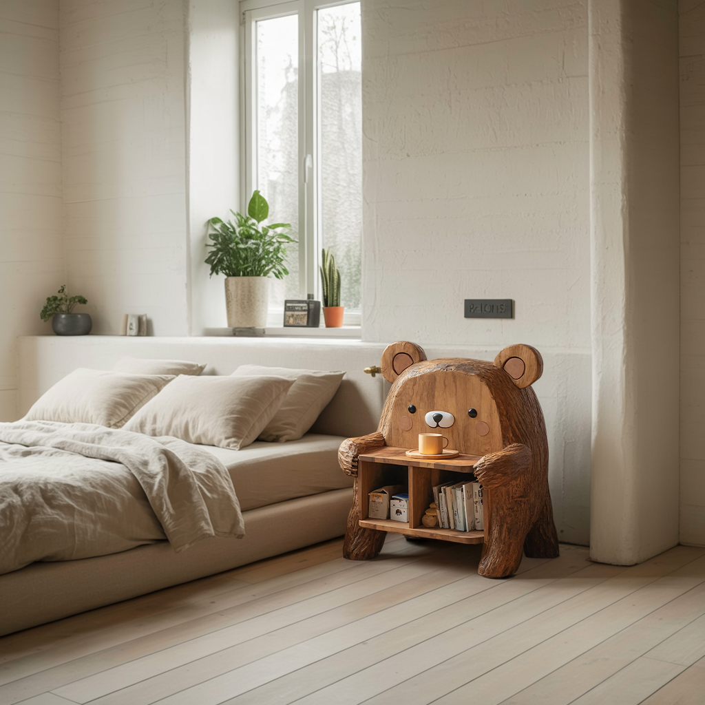 Farmhouse Wood Side Table For Furniture Decoration