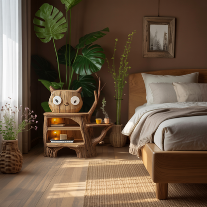 Farmhouse Wood Side Table For Cozy Bedroom Corners