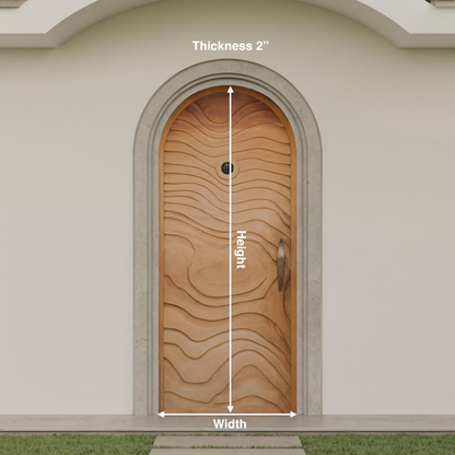 Modern Arched Front Door With Wave Pattern For Villa Or Architecture