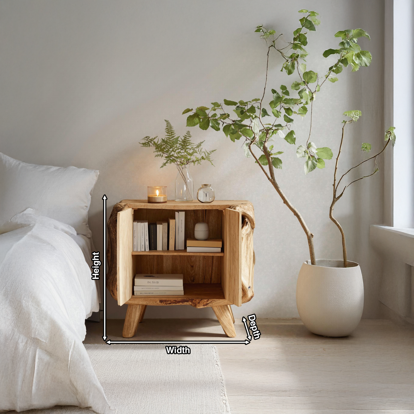 Farmhouse Live Edge Nightstand For Natural Bedroom Vibe