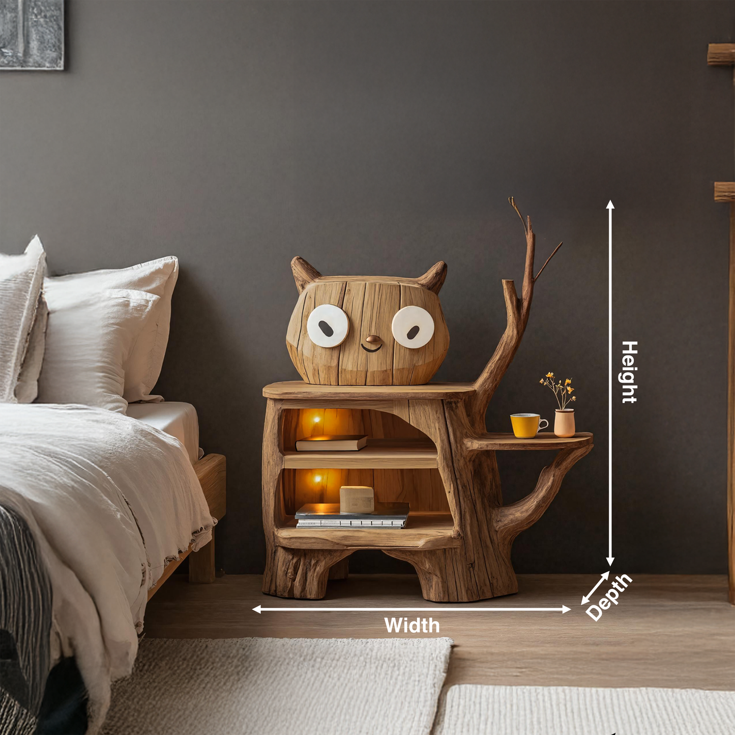 Farmhouse Wood Side Table For Cozy Bedroom Corners