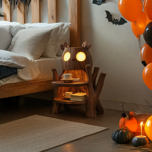 Farmhouse Nightstand With Drawer For Bedroom Decor