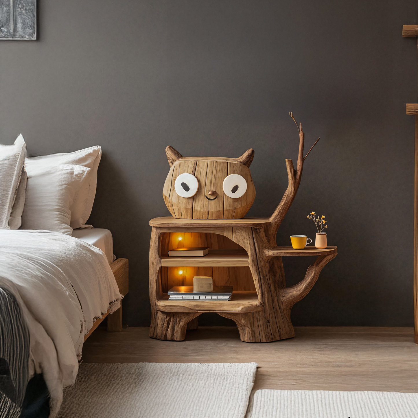 Farmhouse Wood Side Table For Cozy Bedroom Corners