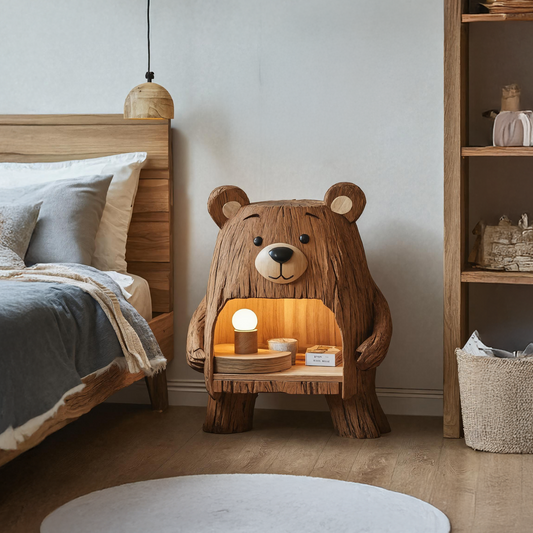 Rustic Wooden Nightstand For Stylish Bedroom Space