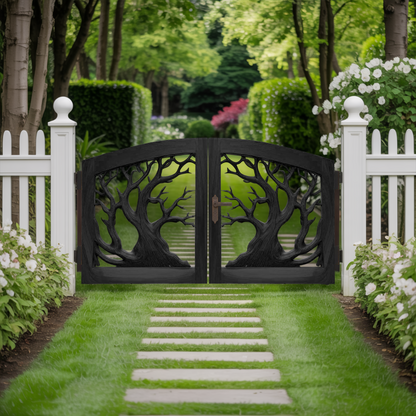 Rustic Tree Branch Gate Design For Garden Entrance
