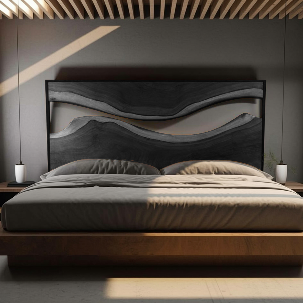 Artistic Live Edge Headboard For Bedroom Centerpiece
