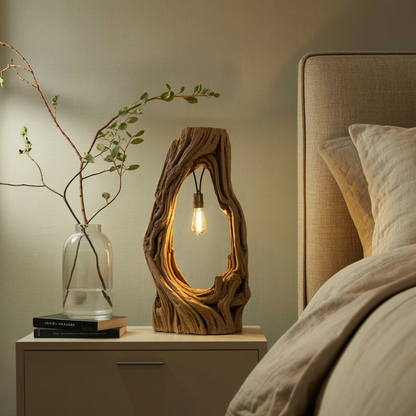 Rustic Floor Lamp With Exposed Bulb For Living Room