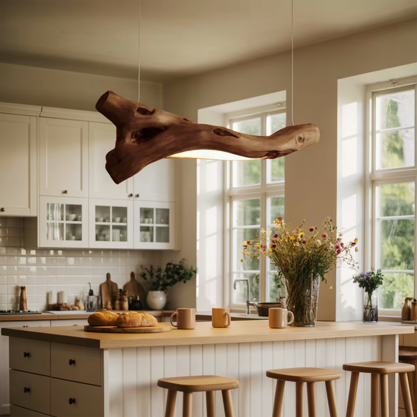 Modern Rustic Pendant Light With Tree Branch Design For Living Room Or Dining