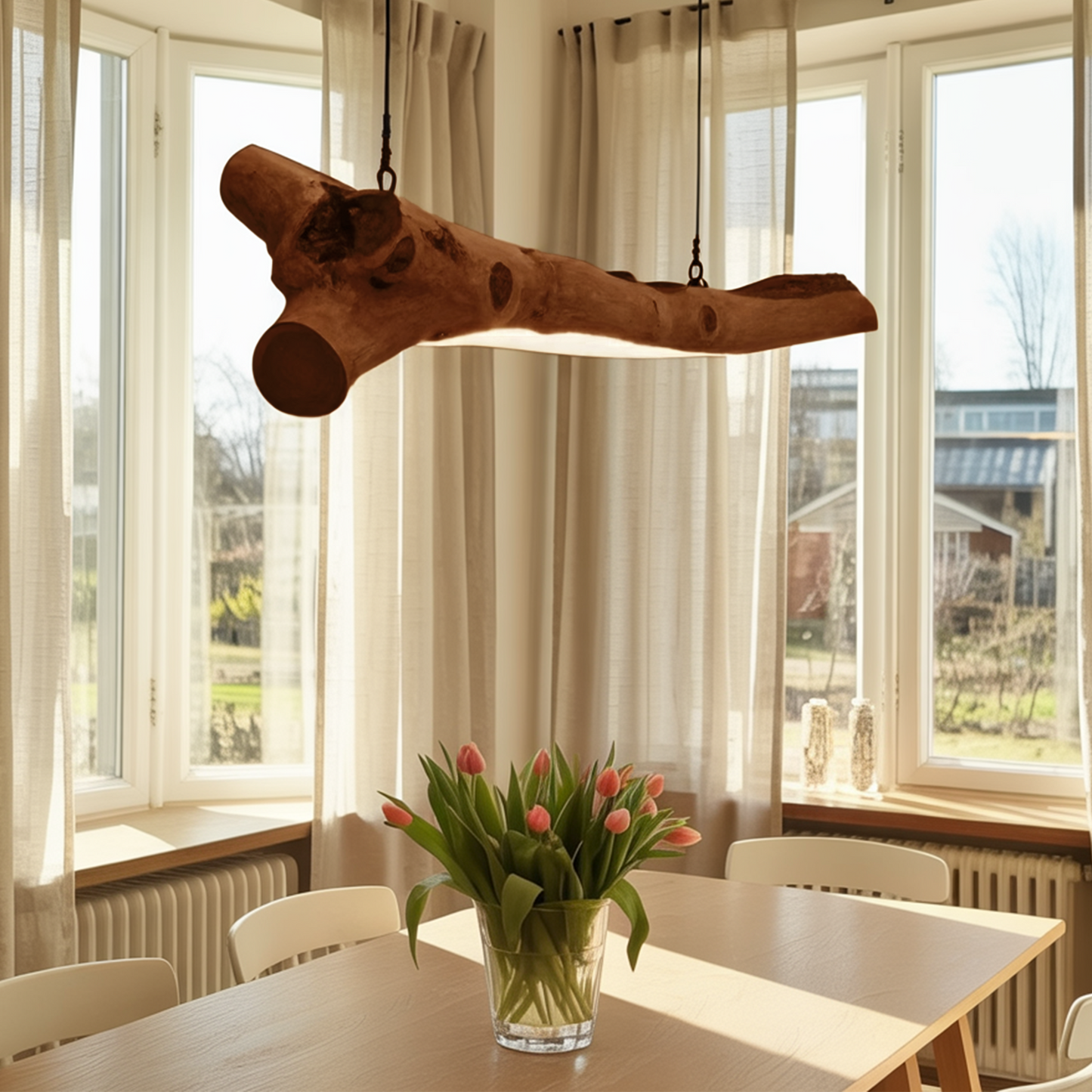 Rustic Hanging Light Fixture Branch Chandelier For Dining Room And Kitchen Island