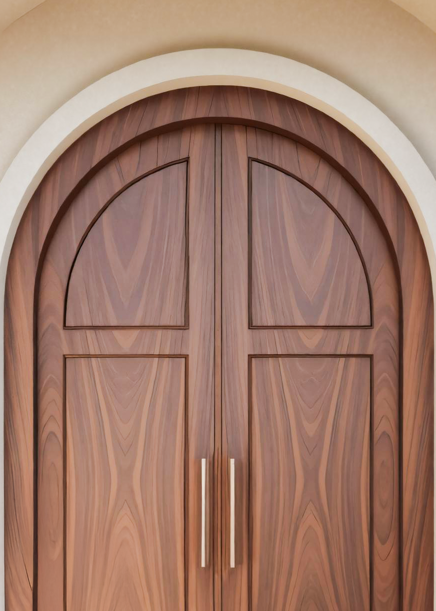 Rustic Arched Double Front Door For Villa Or Farmhouse