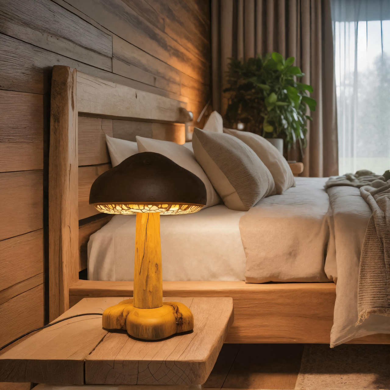 Handmade Mushroom Table Lamp With Warm Glow For Bedroom