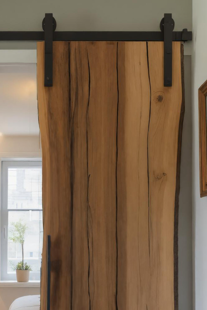 Rustic Live Edge Sliding Barn Door For Bedroom Or Farmhouse