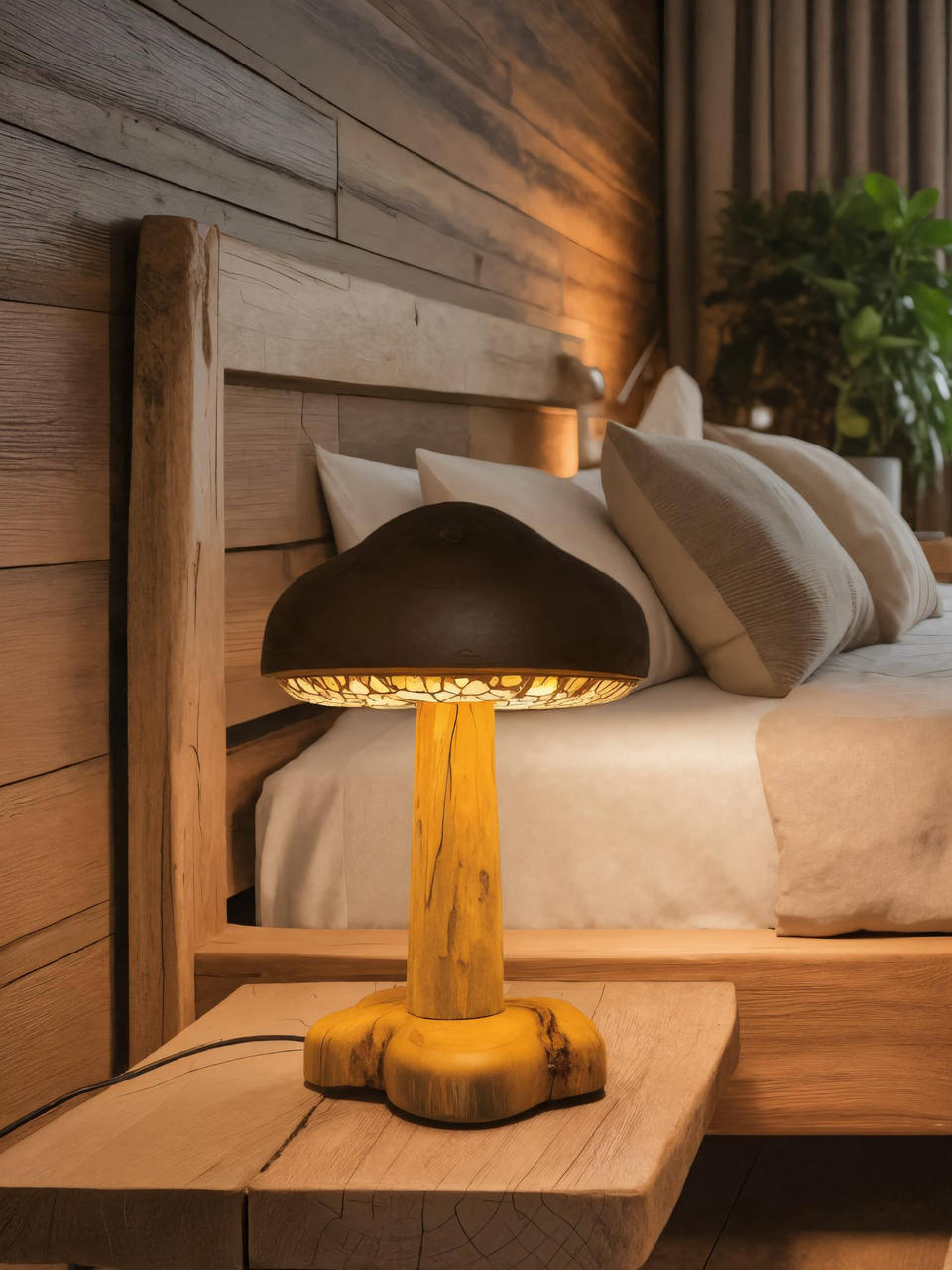 Handmade Mushroom Table Lamp With Warm Glow For Bedroom
