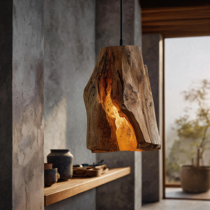 Rustic Organic Pendant Light For Dining Room