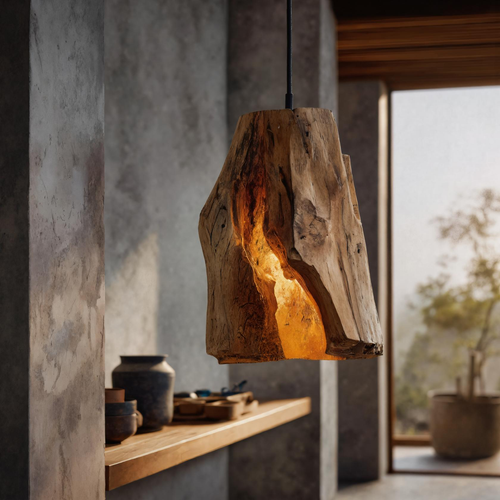 Rustic Organic Pendant Light For Dining Room