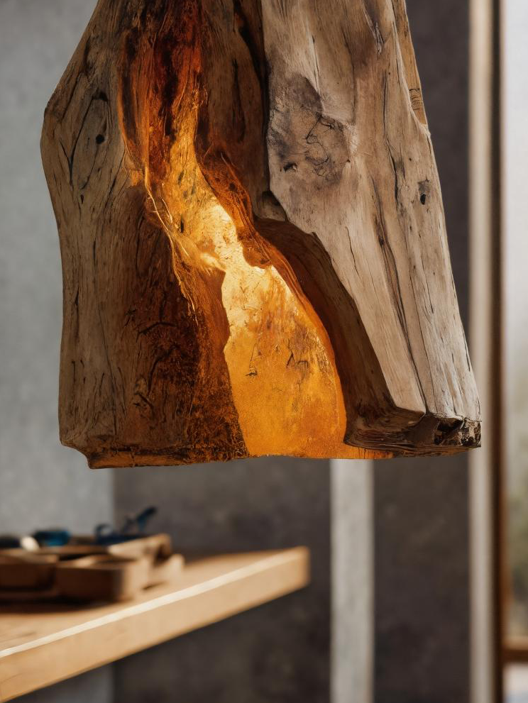 Rustic Organic Pendant Light For Dining Room