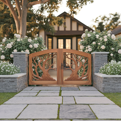Rustic Tree Branch Gate Design For Garden Entrance