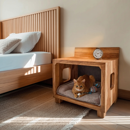 Modern Nightstand With Pet Bed For Small Spaces