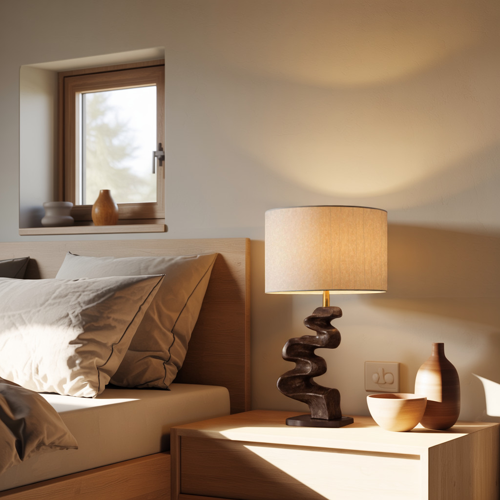 Modern Sculptural Table Lamp For Living Room And Bedroom