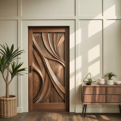 Artistic Carved Door Design For Hallway And Entrance