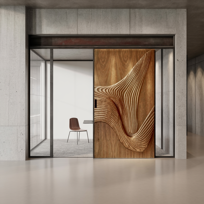 Modern Carved Sliding Door For Bathroom And Entrance