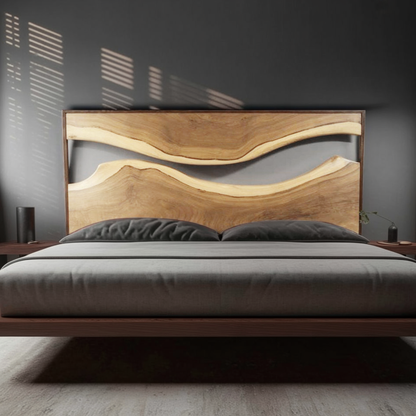 Artistic Live Edge Headboard For Bedroom Centerpiece