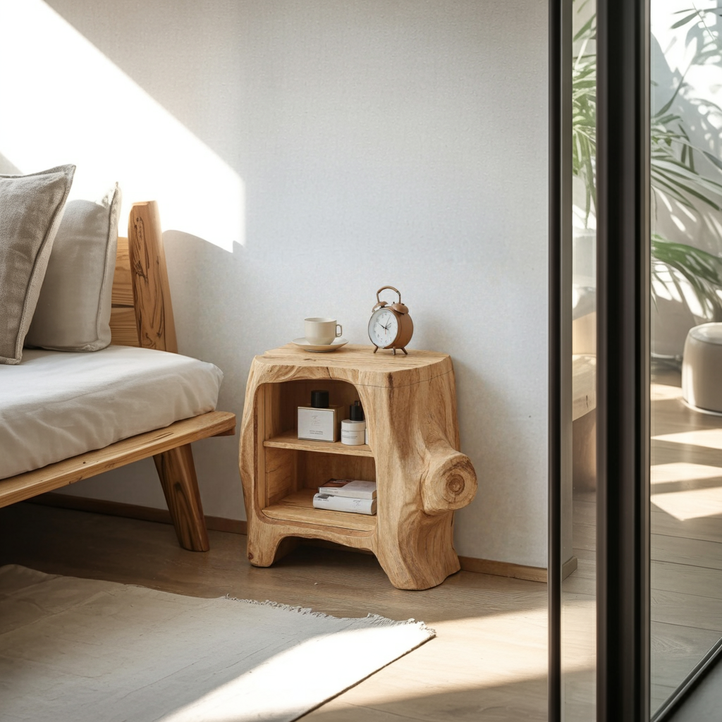 Handcrafted Wooden Nightstand For Unique Bedroom