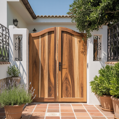 Elegant Arched Double Gate Entry Door For Garden Or Villa