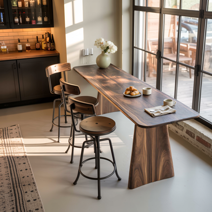 Modern Minimalist Wood Bar Table For Kitchen And Dining