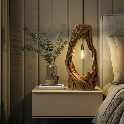 Rustic Floor Lamp With Exposed Bulb For Living Room