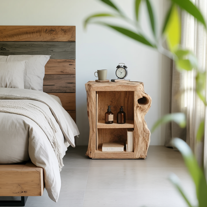 Handcrafted Live Edge Nightstand For Elegant Bedroom