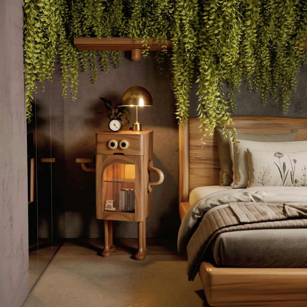 Whimsical Robot Nightstand For Kids Bedroom Or Playroom
