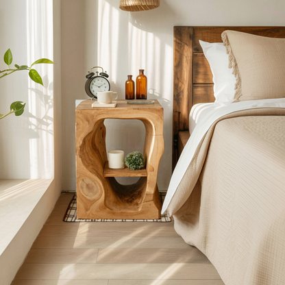 Mid Century Wooden Nightstand For Chic Bedroom Set