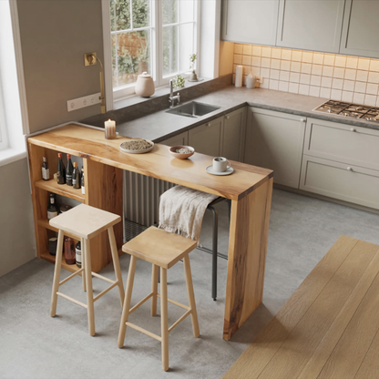 Compact Bar Table With Storage For Small Dining Area