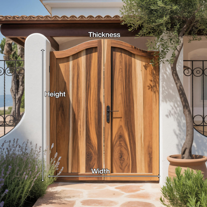 Elegant Arched Double Gate Entry Door For Garden Or Villa